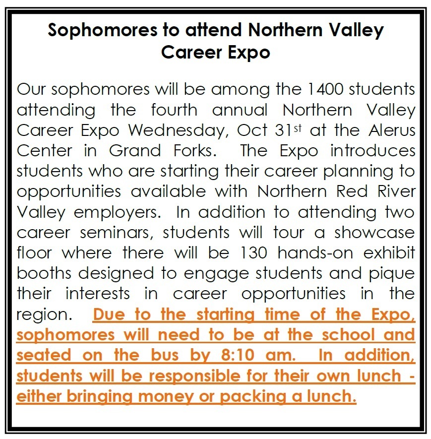 Sophomores to attend Northern Valley Career Expo